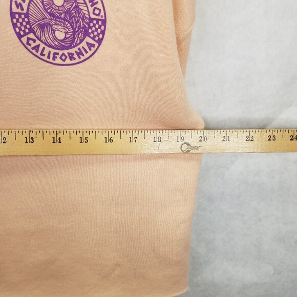 San Franpsycho Yin-Yang Crop Hoodie Women's Small Sweatshirt Blush Pink Purple - Picture 16 of 16